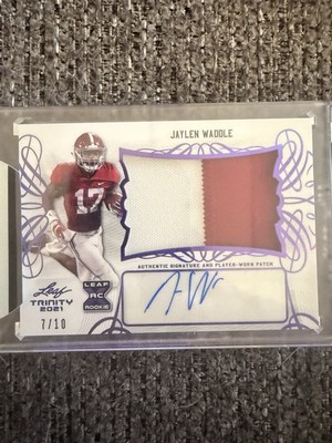 Leaf 2021 Trinity Patch Auto Purple Spectrum Rookie Jaylen Waddle PA-JW1 /10