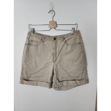 Liz Claiborne Vintage Women's Size 12p Khaki Shorts Cuffed High Waist