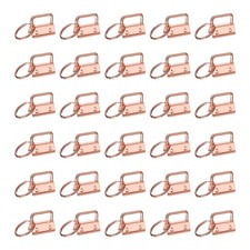 30 Pcs Key Fob Hardware, 1in 26mm with Key Rings for Lanyards, Rose Gold