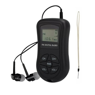 60-108 MHz Mini Digital LCD Screen FM Radio Compatible with any 3.5 mm earphone