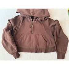 Lululemon scuba chocolate brown oversized hooded xs/s square size dot