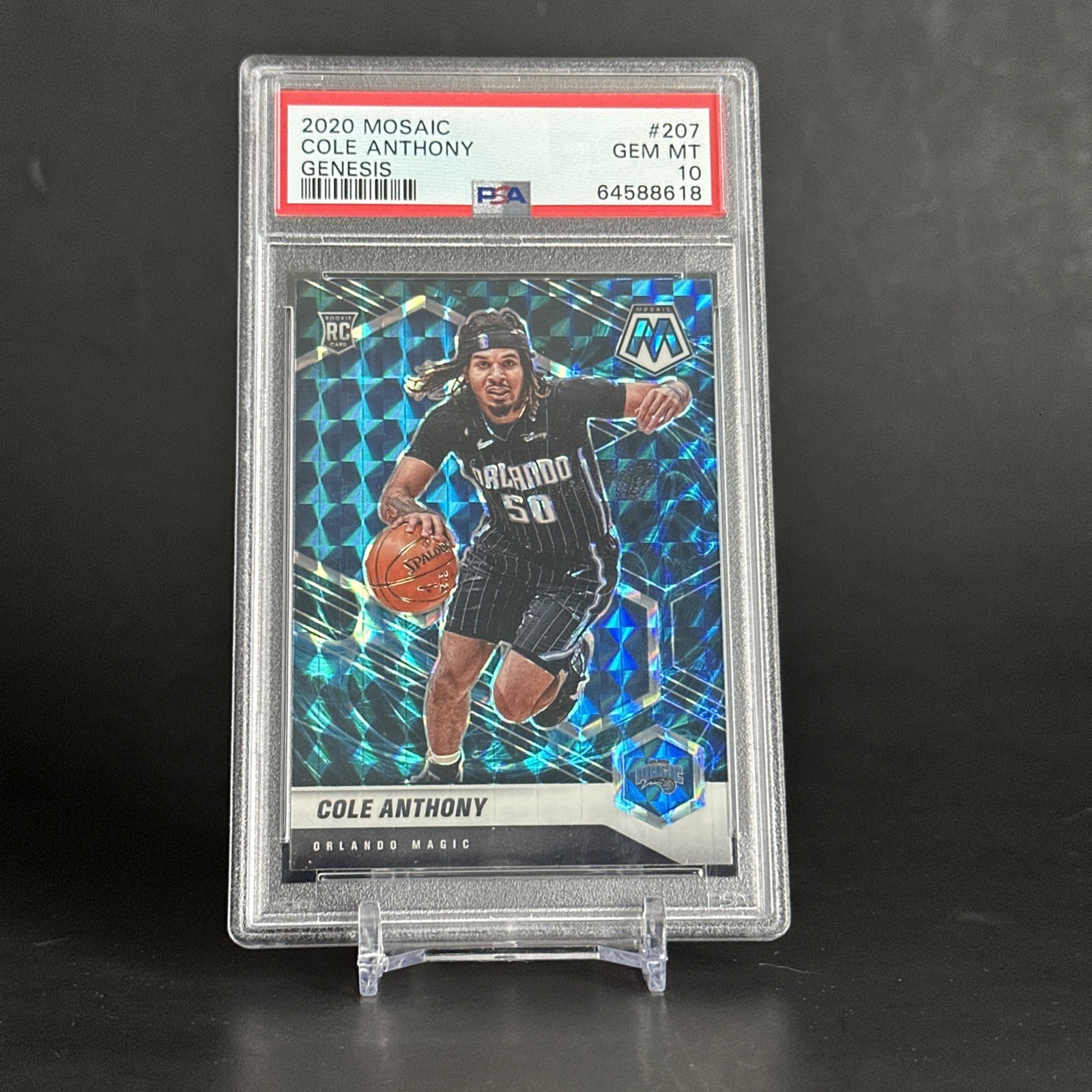 2020 Panini Mosaic Genesis Prizm SSP #268 Cole Anthony Magic RC Rookie PSA 10