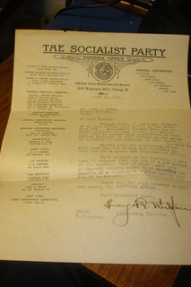1925 The Socialist Party letterhead envelope & 5 pieces of literature signed