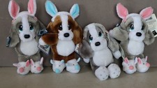 Vintage Applause Sad Sam Honey Plush Dogs Lot of 4 With Tags 7" m5