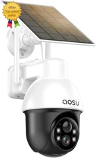 AOSU Solar Security Camera Wireless Outdoor with Panoramic PTZ, Human Auto Track