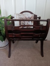 Vintage MCM Butler 855 Wood Magazine Rack Book Holder Newspaper Retro