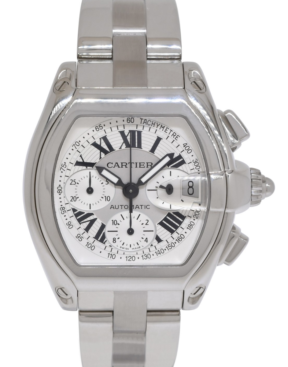 Cartier Roadster XL Chronograph Steel Silver Dial Automatic Watch