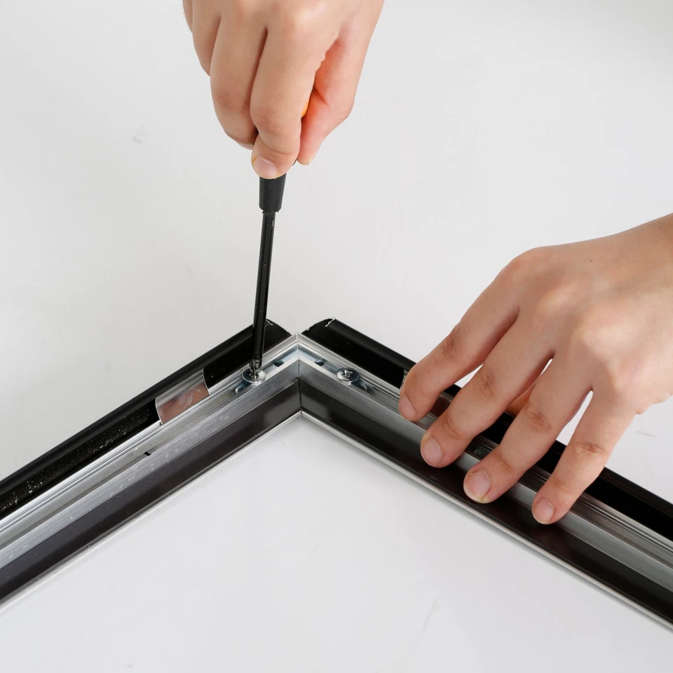 Portable Snap Poster Frame 1" Aluminum Front Loading Wall Mount 36x48 Black - Image 4 of 4