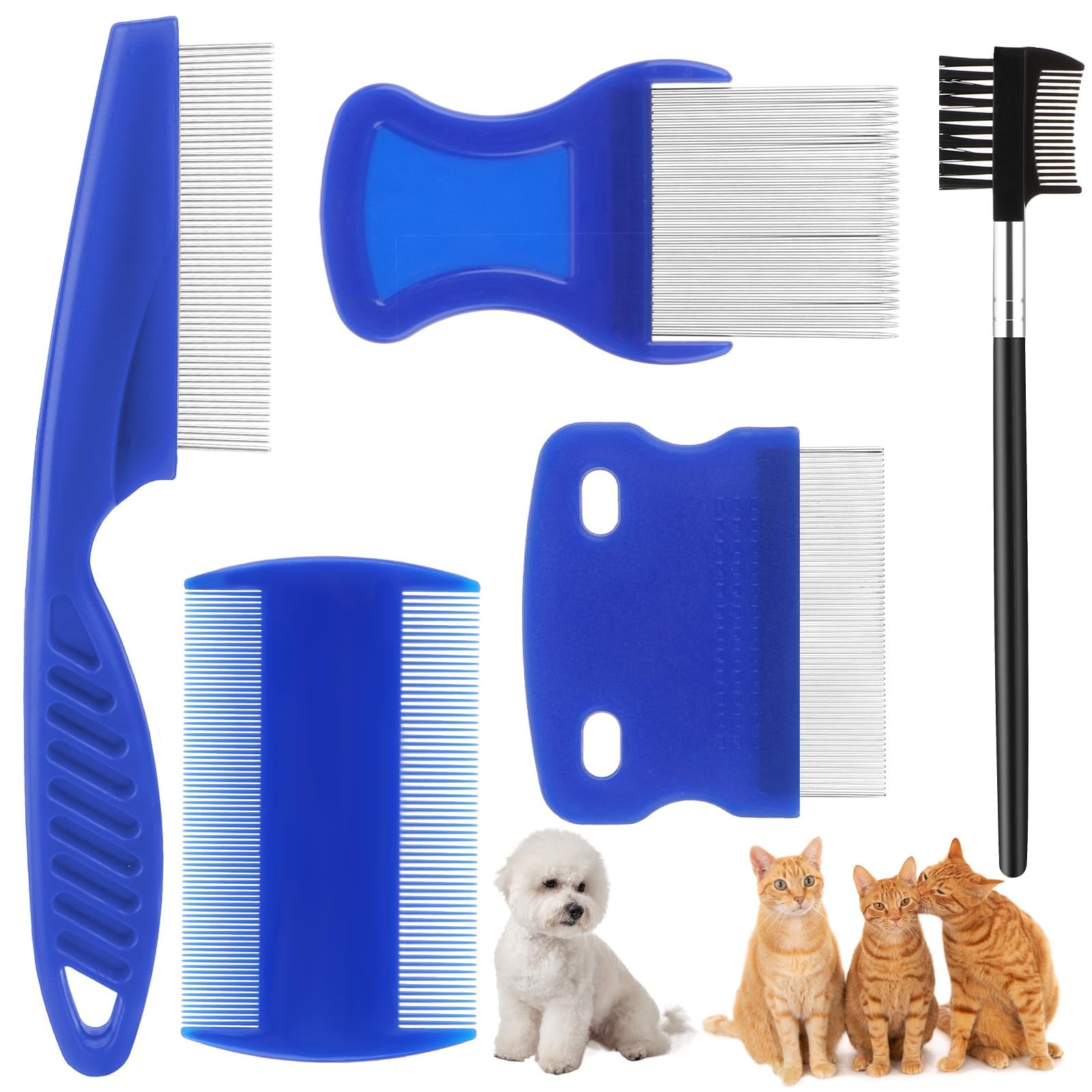 5 piezas peine para piojos peine para polvo, peine para piojos peine para liendres acero peine para pulgas extra fino N...