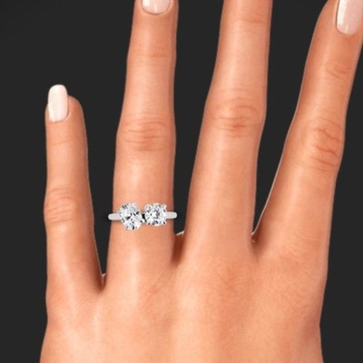 Designer Diamond Ring Lab Grown 2 Carat IGI E F VVS Round Cut CVD 18k White Gold