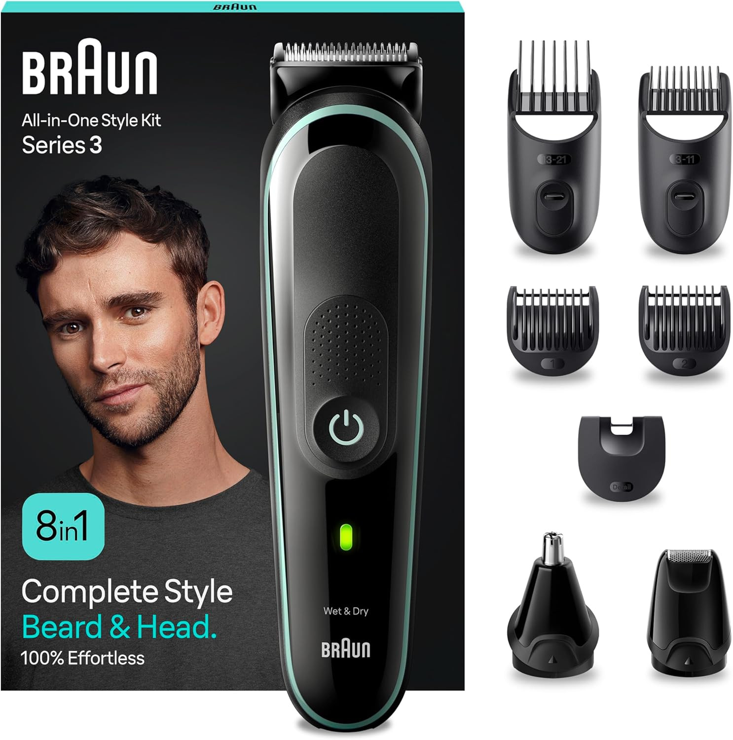 REGOLABARBA 8-In-1 Tagliacapelli Uomo: Rasoio Elettrico Professionale