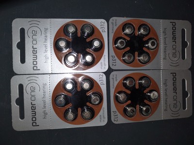 PowerOne High Level Hearing Aid Batteries - Size P312 - 48 Count 8 Pack