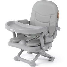 YOLEO Baby High Chair Booster Seat for Dining Table, With Cushion, Grey