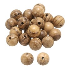 100pcs 8mm Silky Wood Round Polished Wooden Loose Beads for Craft