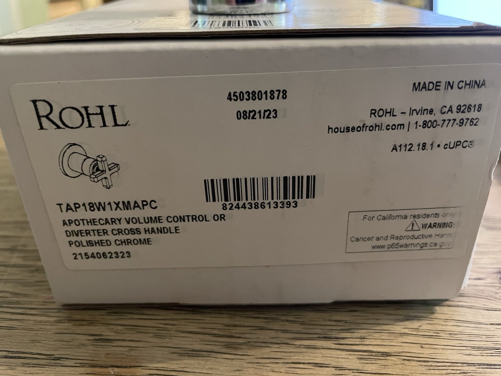 Rohl TAP18W1XMAPC - Apothecary Trim For Volume Control & Div