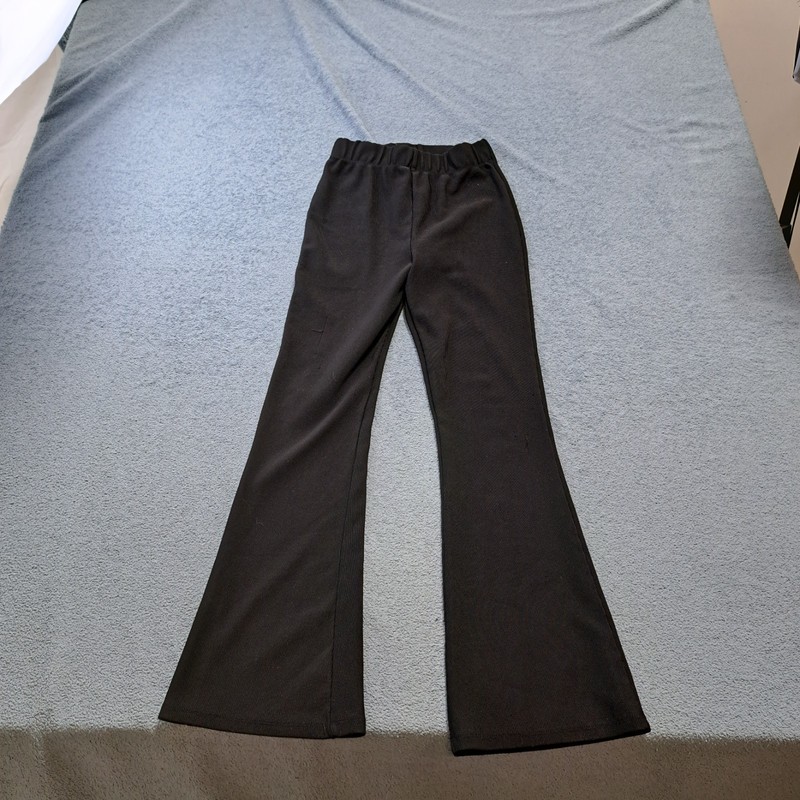 Black High Rise Flared Leg Pants Girls Size 12-13 Years Casual Outdoor