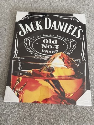Jack Daniels Eiswürfel Leinwand Bild JD Old No7 Snooker Kneipe Mann Höhle Wandbild