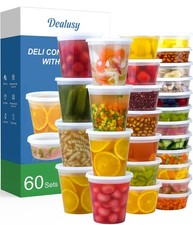 60 Set Deli Containers with Lids, 32/16/8 oz X 20 Set Each