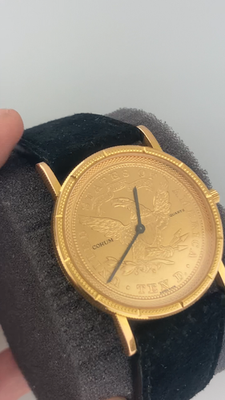 Corum 33mm Double Eagle 1901 $10 Dollar 22k Yellow Gold Coin 18k