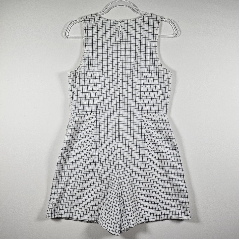 Mameluco Club Monaco para mujer con estampado a cuadros Cahdell talla 6 crema claro azul marino Foto 2 de 4