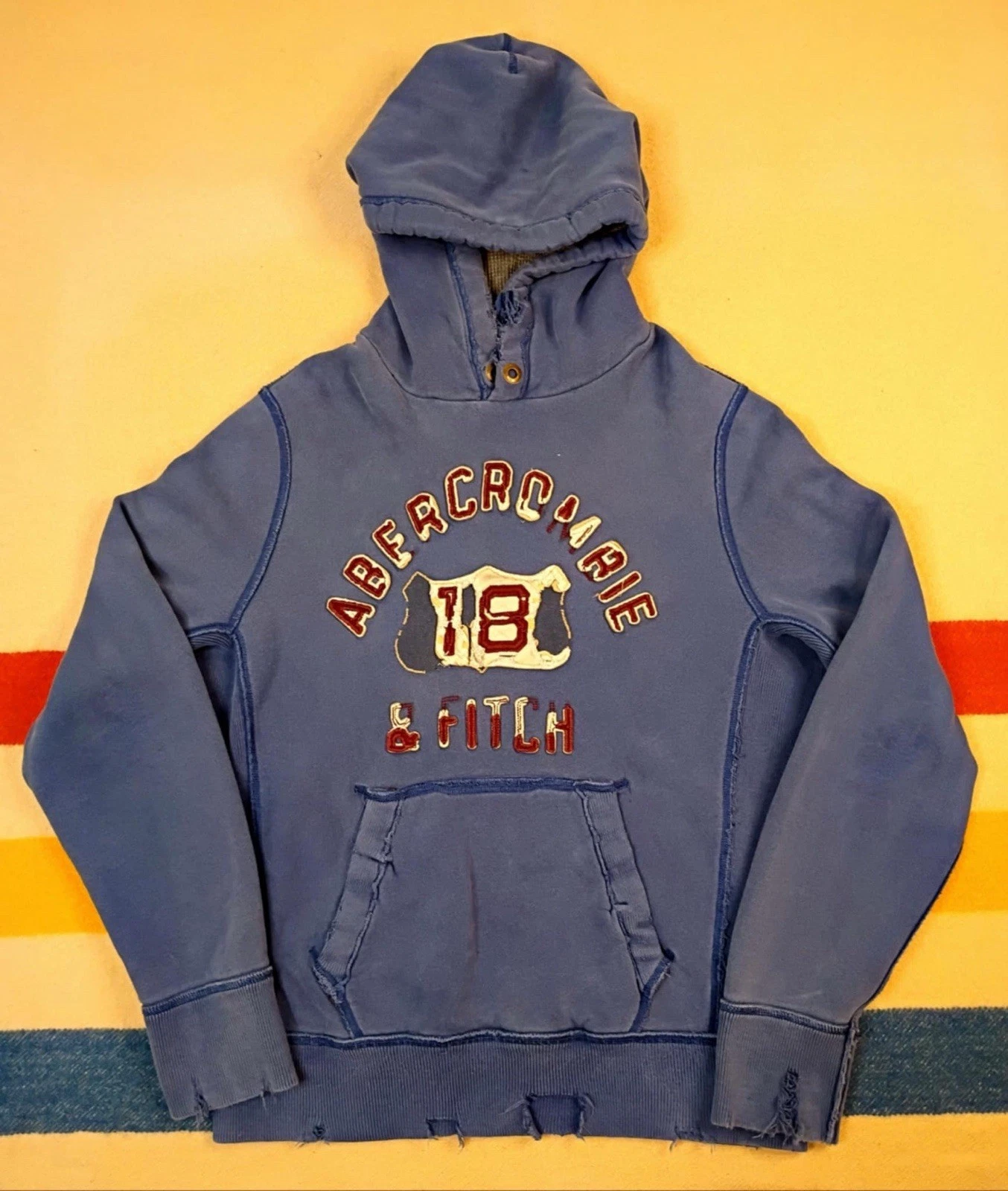 Vintage Y2K Abcrombie And Fitch Thermal Hoodie Size Medium