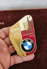 VINTAGE ENAMEL AUTOMOBILE RADIATOR CAR BADGE # BMW RALLY MUNICH BAVARIA 1966