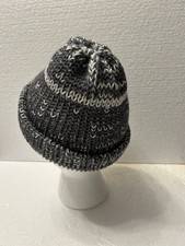 Beanie Grey And White; Double Thickness 8