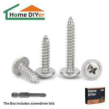 No.6 8 10 12 Pozi Flanged Self Tapping Screws Flange Tappers A2 Stainless Steel