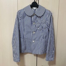 Comme Des Garcons Girl Round Collar Striped Jacket
