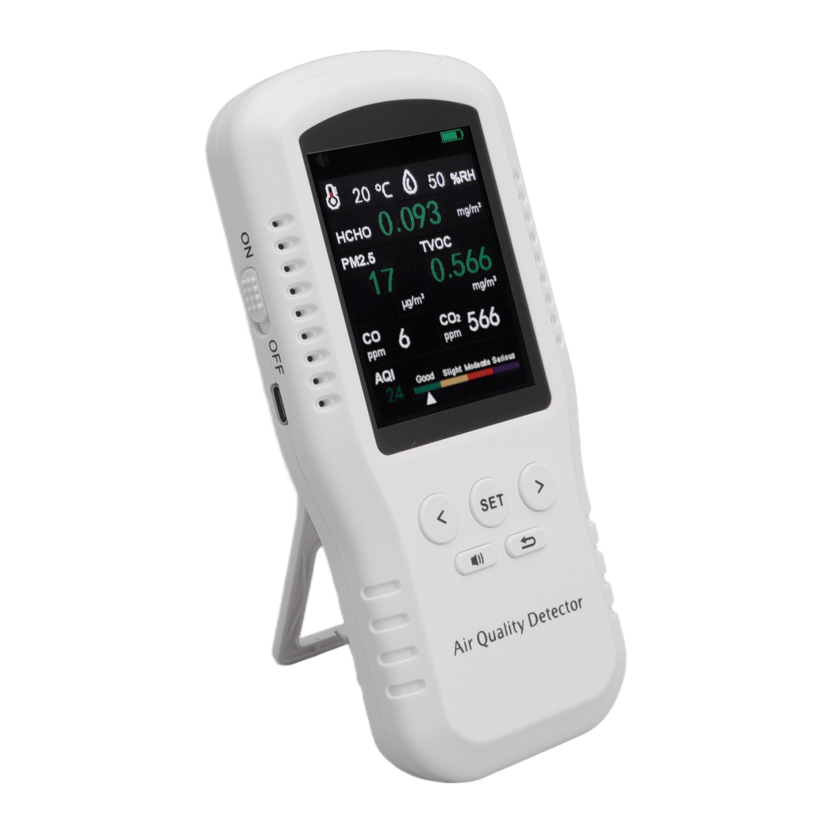 USB Air Quality Tester High Accuracy With 3.2in LCD PM2.5 Detector