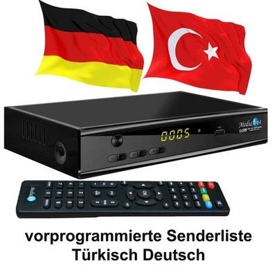 Türkische TV Sat Receiver MEDIAART-4 vorprogrammiert Deutsch-Türkisch HDTV USB