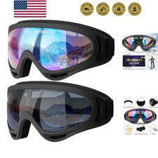 Ski Goggles, 2 Pack Snow Goggles Snowboard Goggles for Men Women Kids - UV Pr...