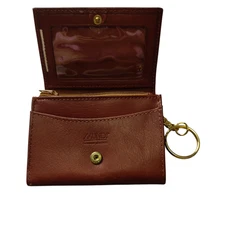Mundi Genuine Leather Flap Snap Closure ID Holder Wallet Classic Keychain