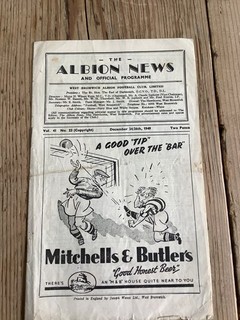 24 & 26 December 1949 West Bromwich Albion WBA v Manchester United Reserves