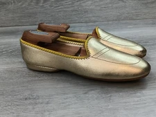 Daniel Green Women's Loafer 6.5 Gold Leather Slip-On Flat Casual Shoes