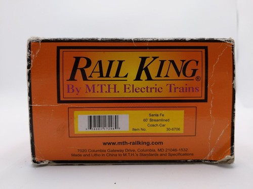 MTH 30-6706 O Gauge Santa Fe 60' Streamlined ABS Coach Car #3158 LN/Box - Picture 7 of 7