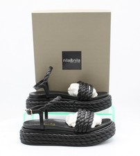 NILA & NILA WOMENS PLATFORM ROPE SANDALS UK 3 EU 36 BLACK RRP £95 AD