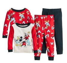 Boy's Disney's MICKEY MOUSE "Thumbs Up Friends" 4 Piece Pajama Set Size 2T NWT