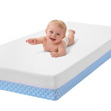 Crib Mattress Dual Sided Memory Foam Baby Toddler Bed Mattress, 52" x 27.6" x...