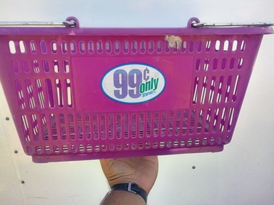 99 Cent Store Only, Purple Hand Basket, Used, From Actual Store SEE PICTURES