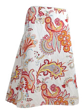 NWT Tommy Hilfiger 100 Cotton A-line SKIRT side zip VIBRANT PAISLEY FLORAL vtg