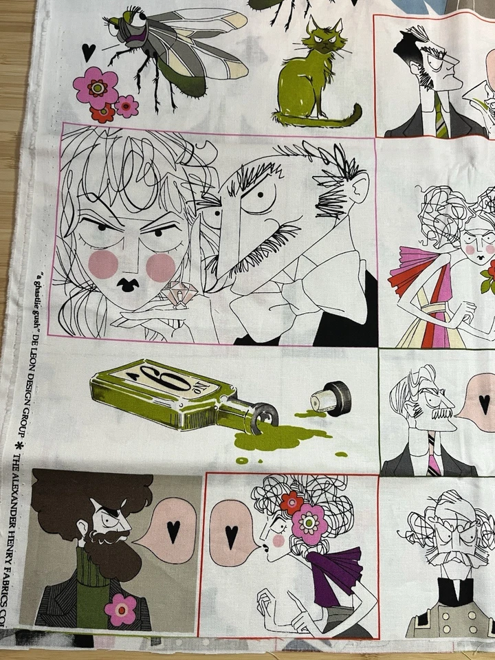 Alexander Henry A GHASTLIE GUSH Cotton Fabric 23” X WOF  Color: snapdragon - Image 3 of 4