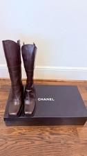 Chanel Women Leather Boots - Size 38.5