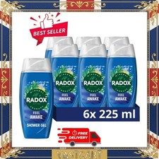 Radox Feel Awake 2in1 Shower Gel & Shampoo 225ml x6 | Fennel & Sea Minerals