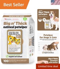 Large Organic Pet Wipes - 100 Count for Soothing Itchy Skin  Gentle Care