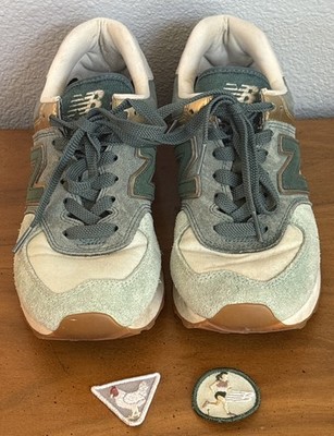 New Balance 574 Women's Size 7 Shoes  Metallic patch Agave Sneaker WL574MLC