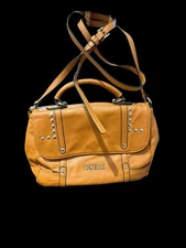 Guess Tan Faux Leather sholder bag Purse w/Top Handle and Crossbody Strap