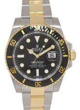 Rolex Rolex Submariner Date 18k Yellow Gold/Steel Ceramic Black Mens 40mm Watch 116613
