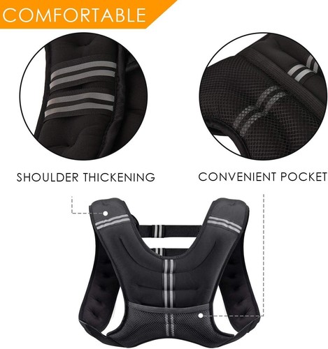 Weighted Vest 20Lb with Reflective Stripe Adjustable Buckle Straps Weight Vests - Bild 4 von 7