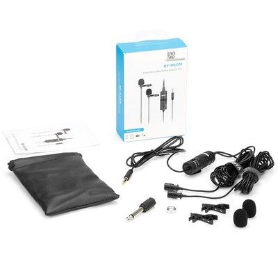 For Android Smartphone BOYA BY-M1DM Dual Omni-directional Lavalier Microphone